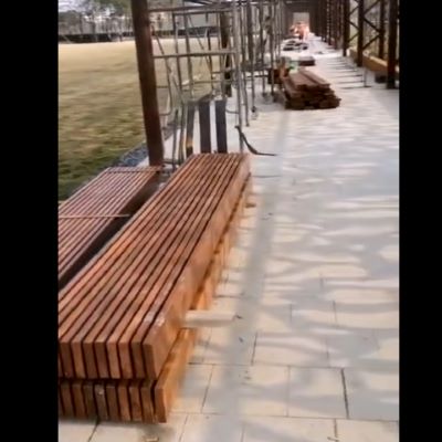 山西防腐木花架座椅施工视频